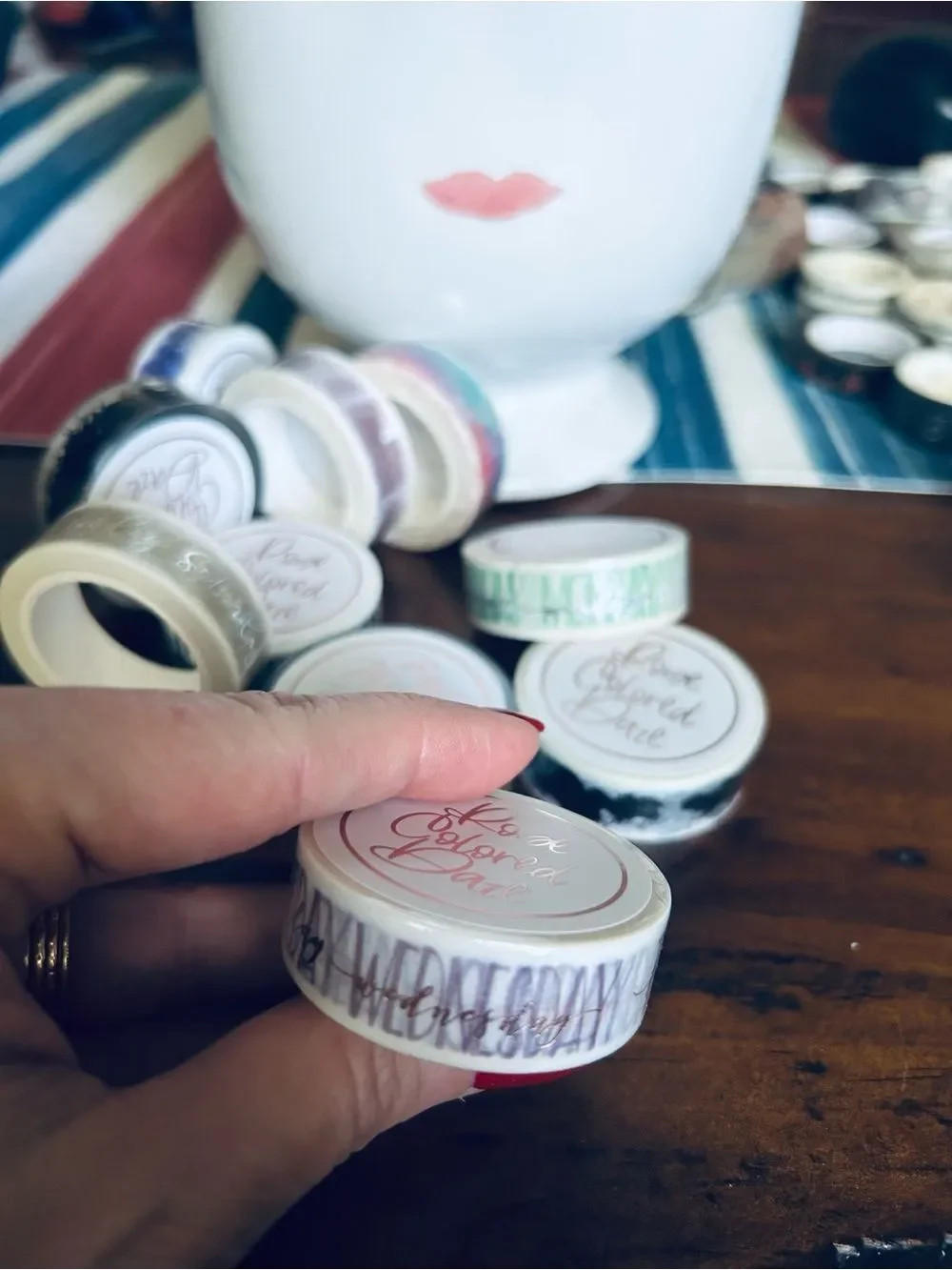 Decorative Washi Tape - Assorted Pink & White bundle 10 washis 9 new 1 open